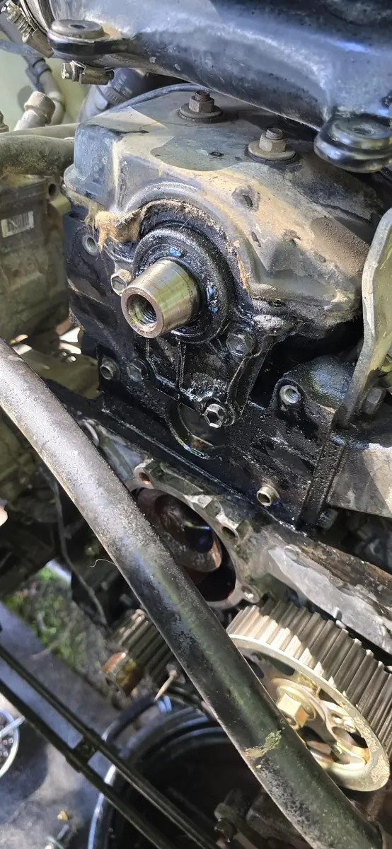 Mobile mechanic engine repair work in progress