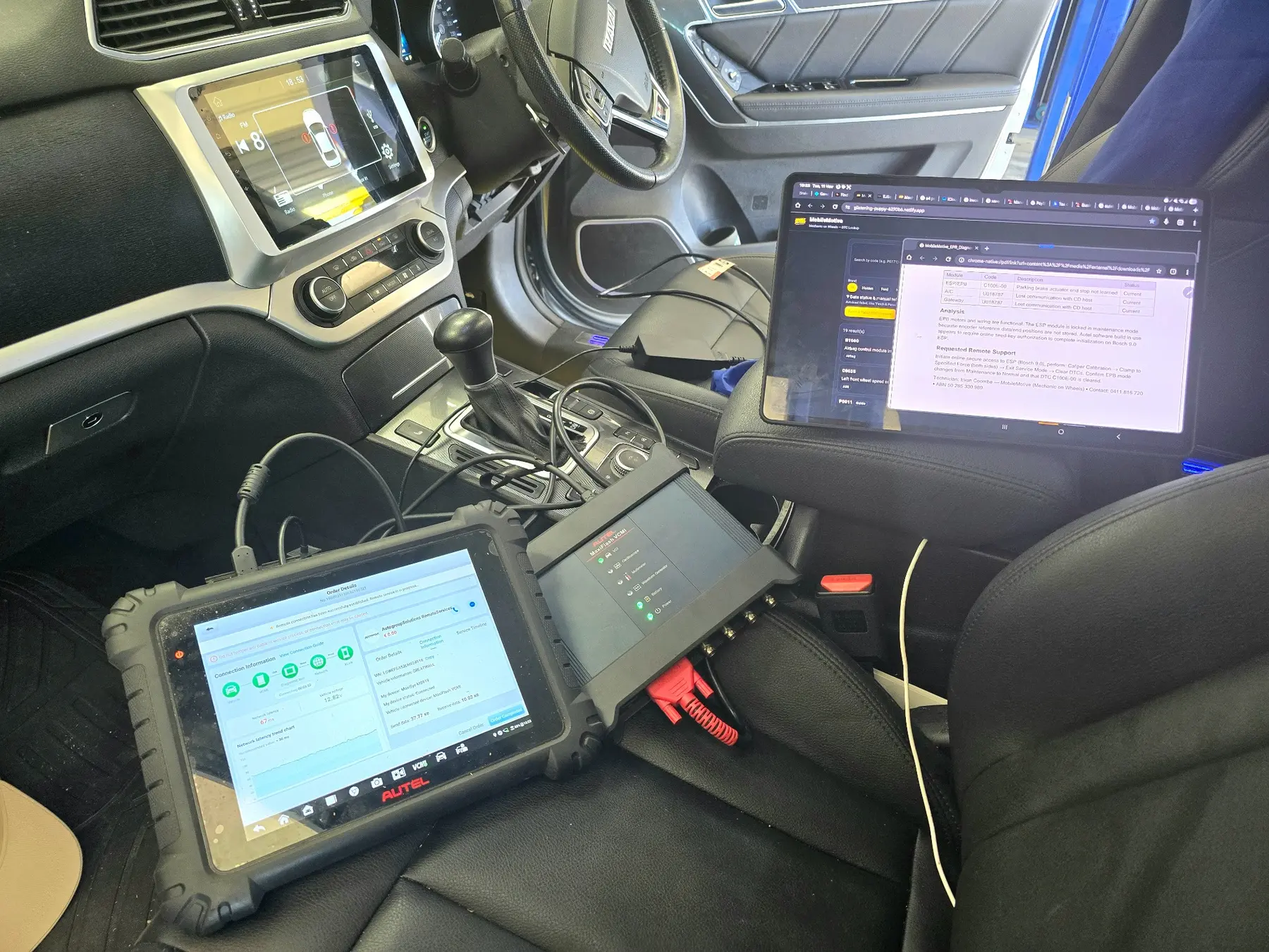 Haval H6 electronic parking brake calibration using professional diagnostic equipment