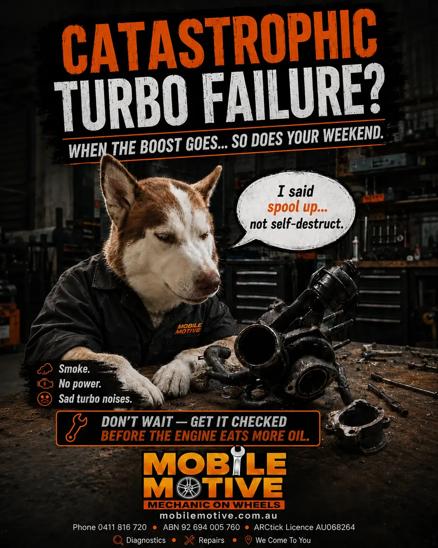 Mobile Motive catastrophic turbo failure diagnostic banner